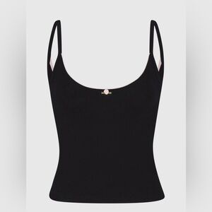 RAT BOI Scoop Back Lace Trim Cami in Onyx/Petal